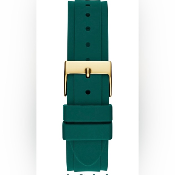 Guess Women's 38mm Watch - Green Silicone Band & Gold Tone - Picture 2 of 9